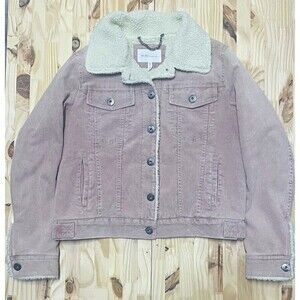 BCBGeneration Pink Corduroy Jacket Women’s M Sherpa Faux Lining Excellent